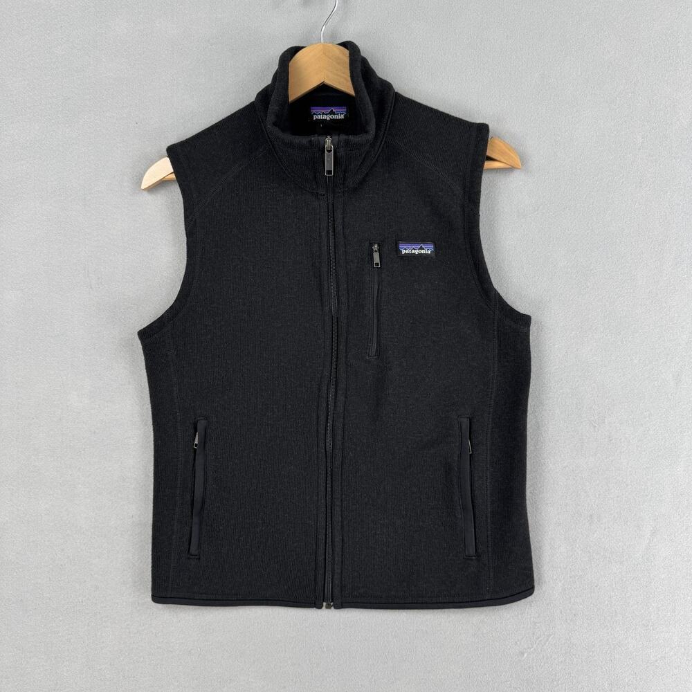 Patagonia Vest Mens Small Black Better Sweater Fleece Full Zip Pockets Outdoor